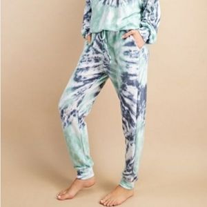 Tie Dye Jogger Pants With Side Pockets